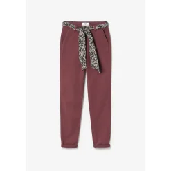 Pantalon dyli bordeaux rouge en coton