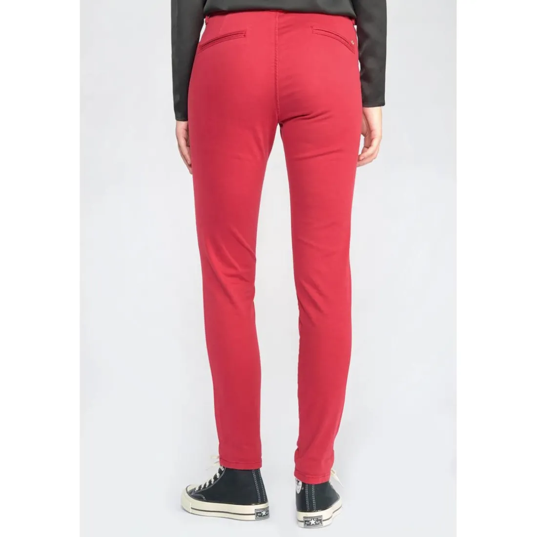 Pantalon dyli rouge framboise en coton