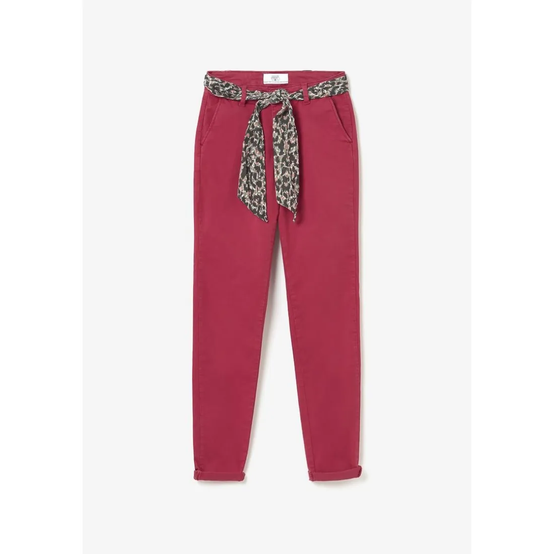 Pantalon dyli rouge framboise en coton
