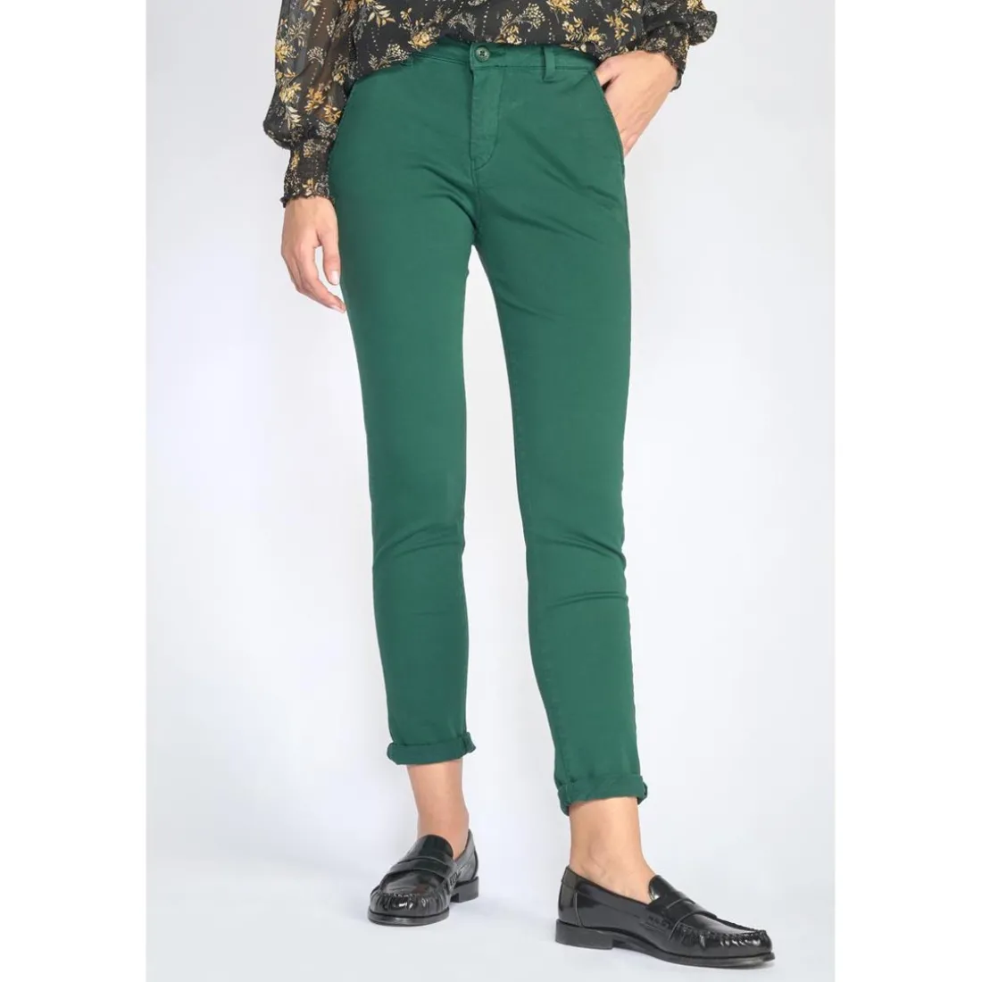 Pantalon dyli vert sapin en coton