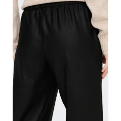 Pantalon en simili-cuir Ceinture élastiquée noir