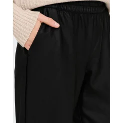 Pantalon en simili-cuir Ceinture élastiquée noir