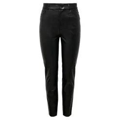 Pantalon en simili-cuir noir Gia