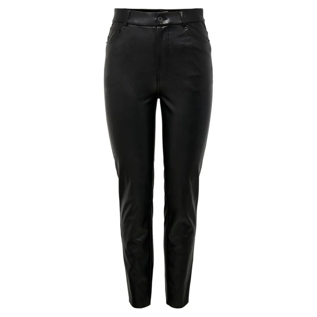 Pantalon en simili-cuir noir Gia