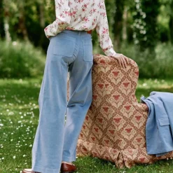 Pantalon en velours ATLANTY bleu gris