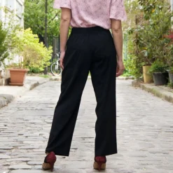 Pantalon Essential noir en viscose