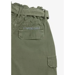 Pantalon fille, loose, large MILA vert en coton
