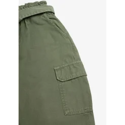 Pantalon fille, loose, large MILA vert en coton