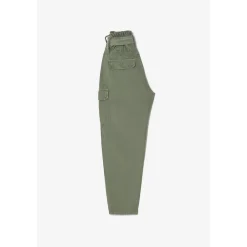 Pantalon fille, loose, large MILA vert en coton