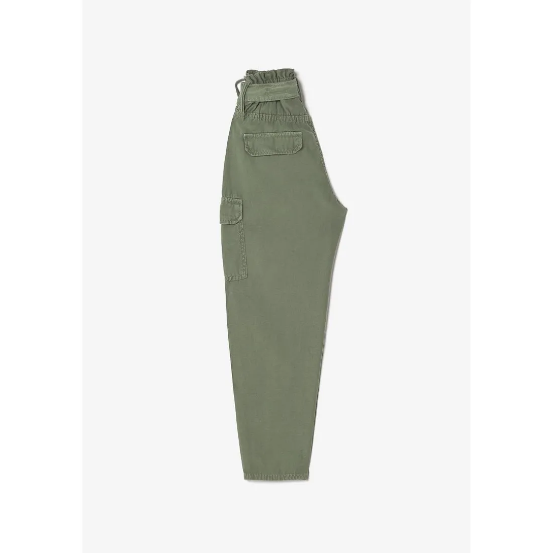 Pantalon fille, loose, large MILA vert en coton