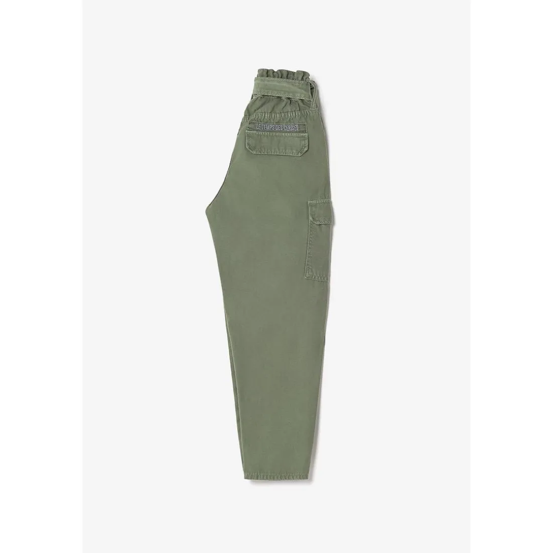 Pantalon fille, loose, large MILA vert en coton