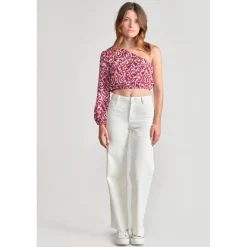 Pantalon fille, loose, large en jeans ROMMIGI blanc Vera