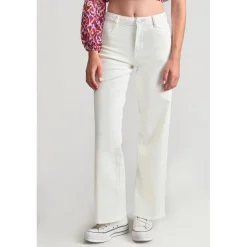 Pantalon fille, loose, large en jeans ROMMIGI blanc Vera
