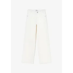 Pantalon fille, loose, large en jeans ROMMIGI blanc Vera