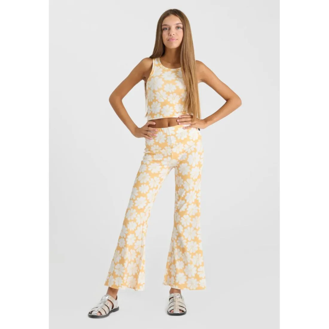 Pantalon flare fille ARCHIGI jaune Hana