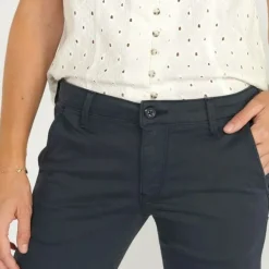 Pantalon Flare Joelle bleu nuit en coton