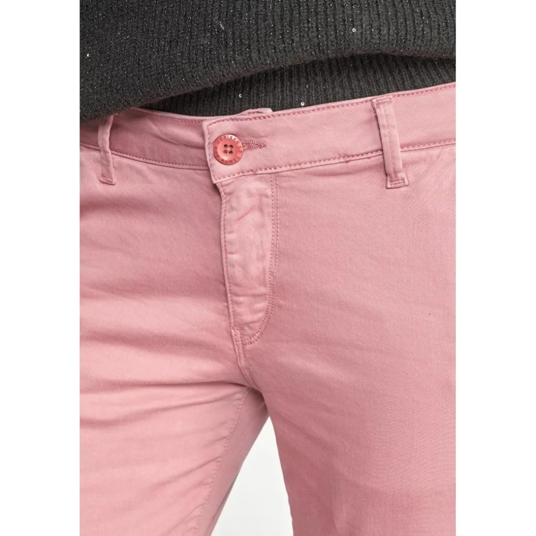 Pantalon Flare Joelle rose poudré en coton