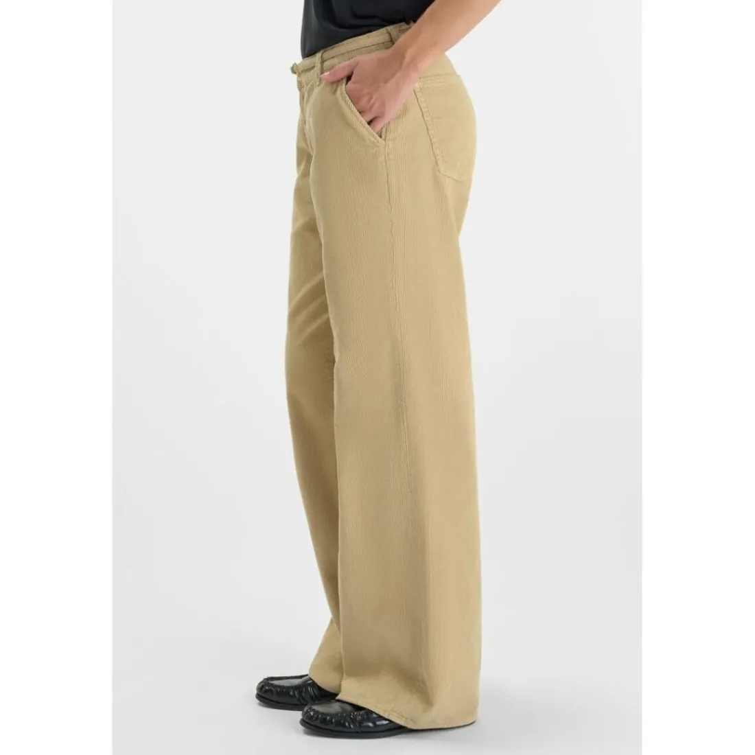 Pantalon flare TAHIS beige Gaia en coton