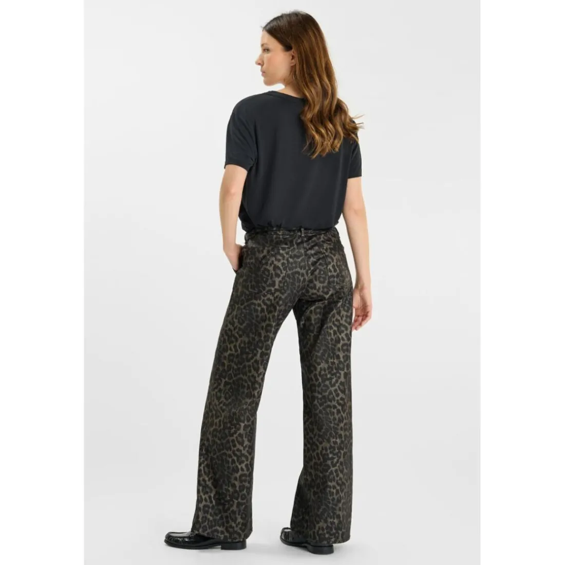 Pantalon flare TAHIS noir Lucie en coton