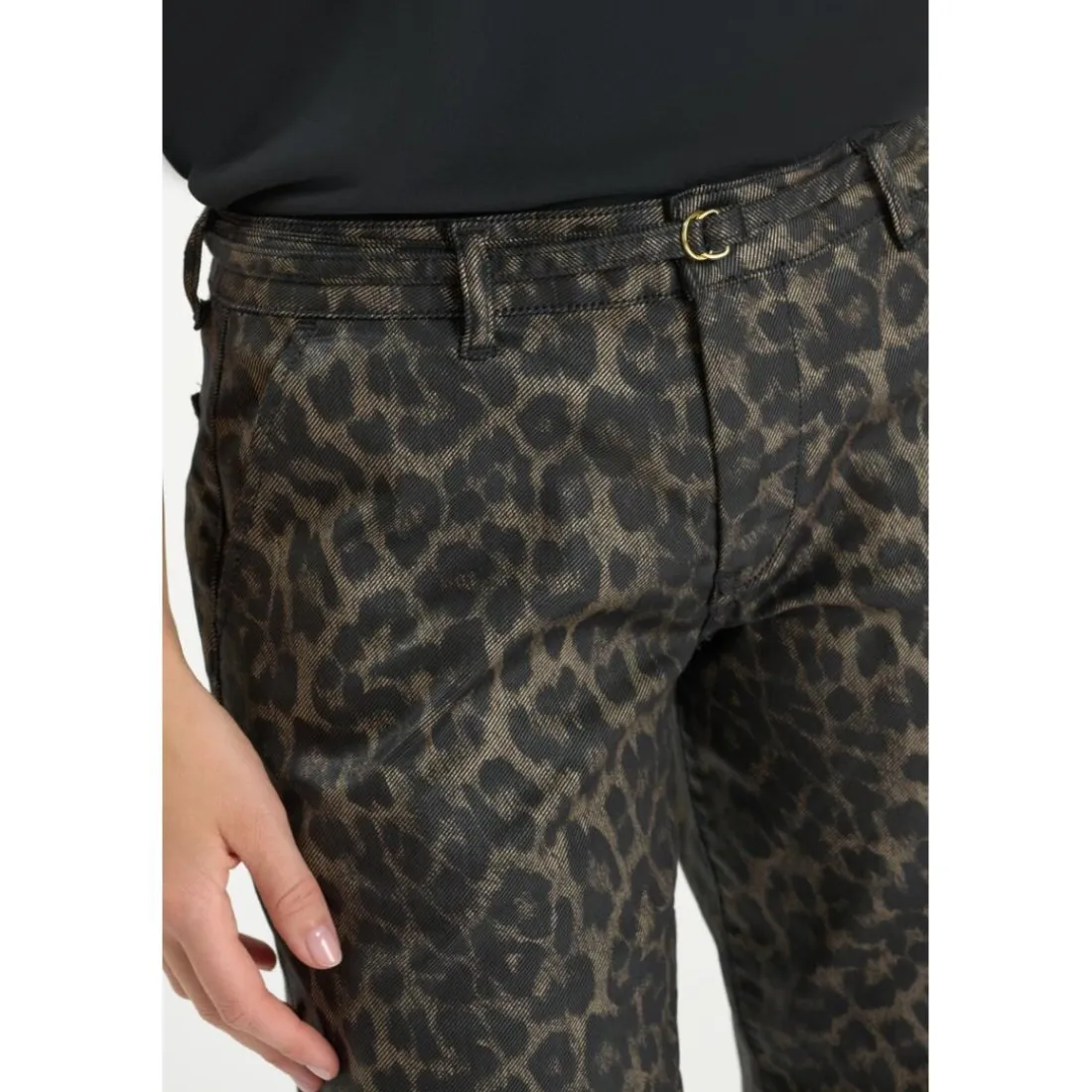Pantalon flare TAHIS noir Lucie en coton