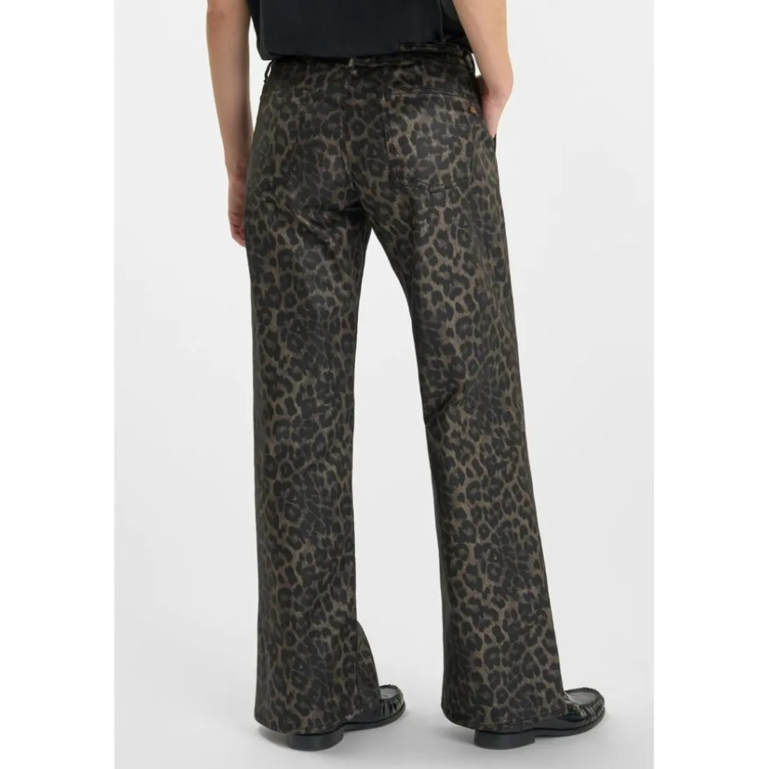 Pantalon flare TAHIS noir Lucie en coton