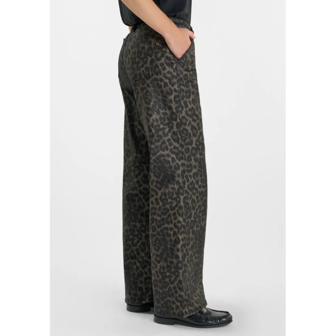 Pantalon flare TAHIS noir Lucie en coton