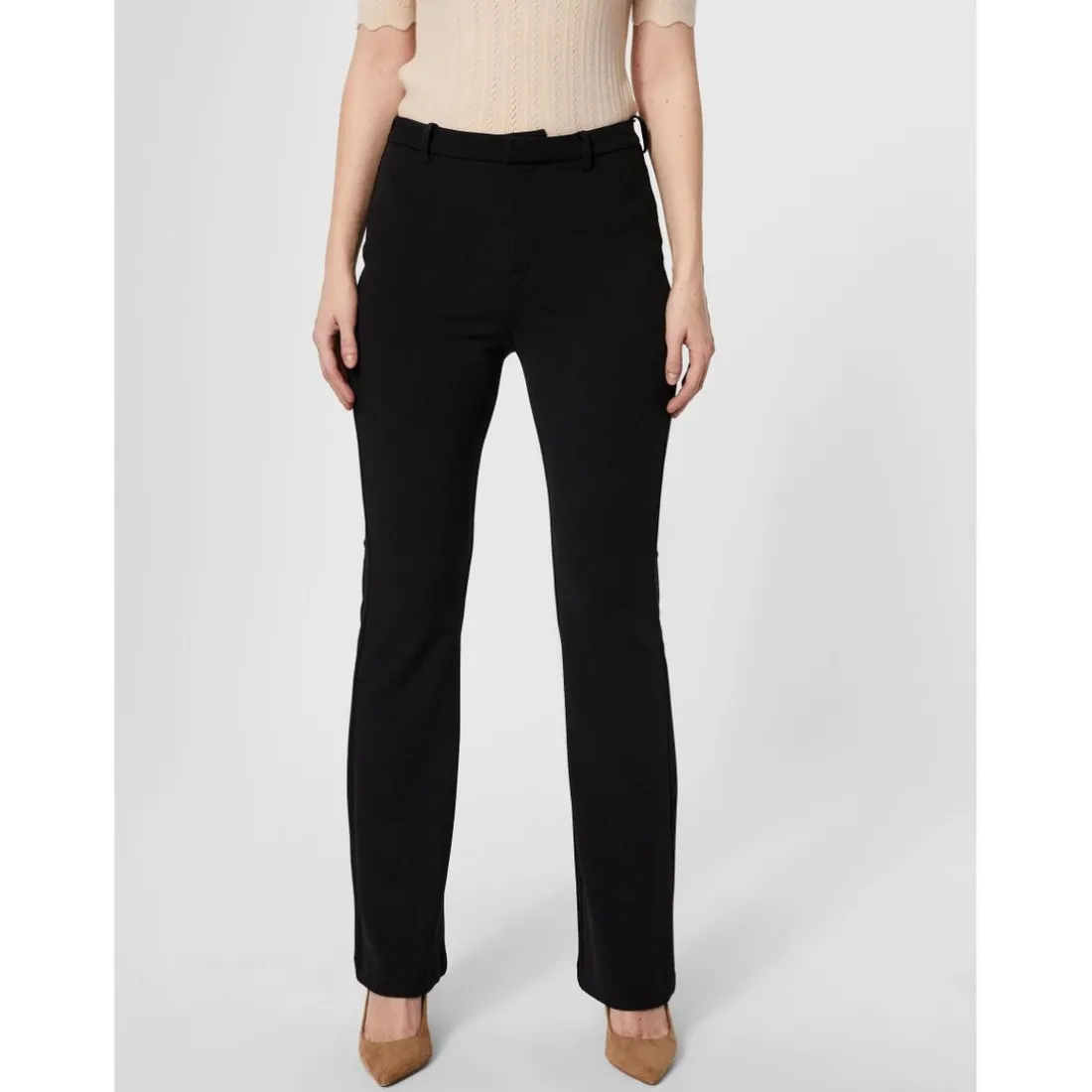 Pantalon Flared Fit Taille moyenne noir Eden