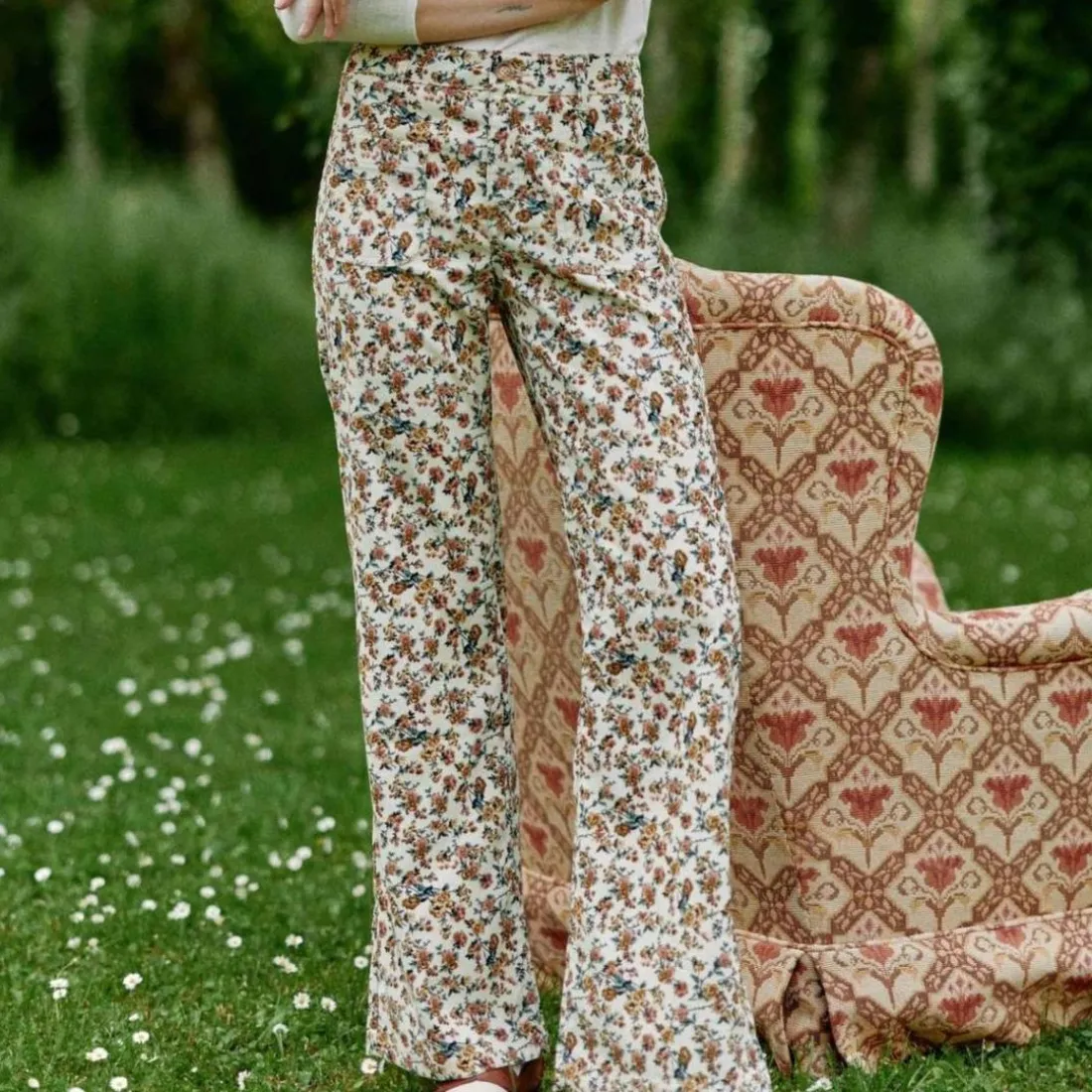 Pantalon floral SONNY VELOURS multicolore