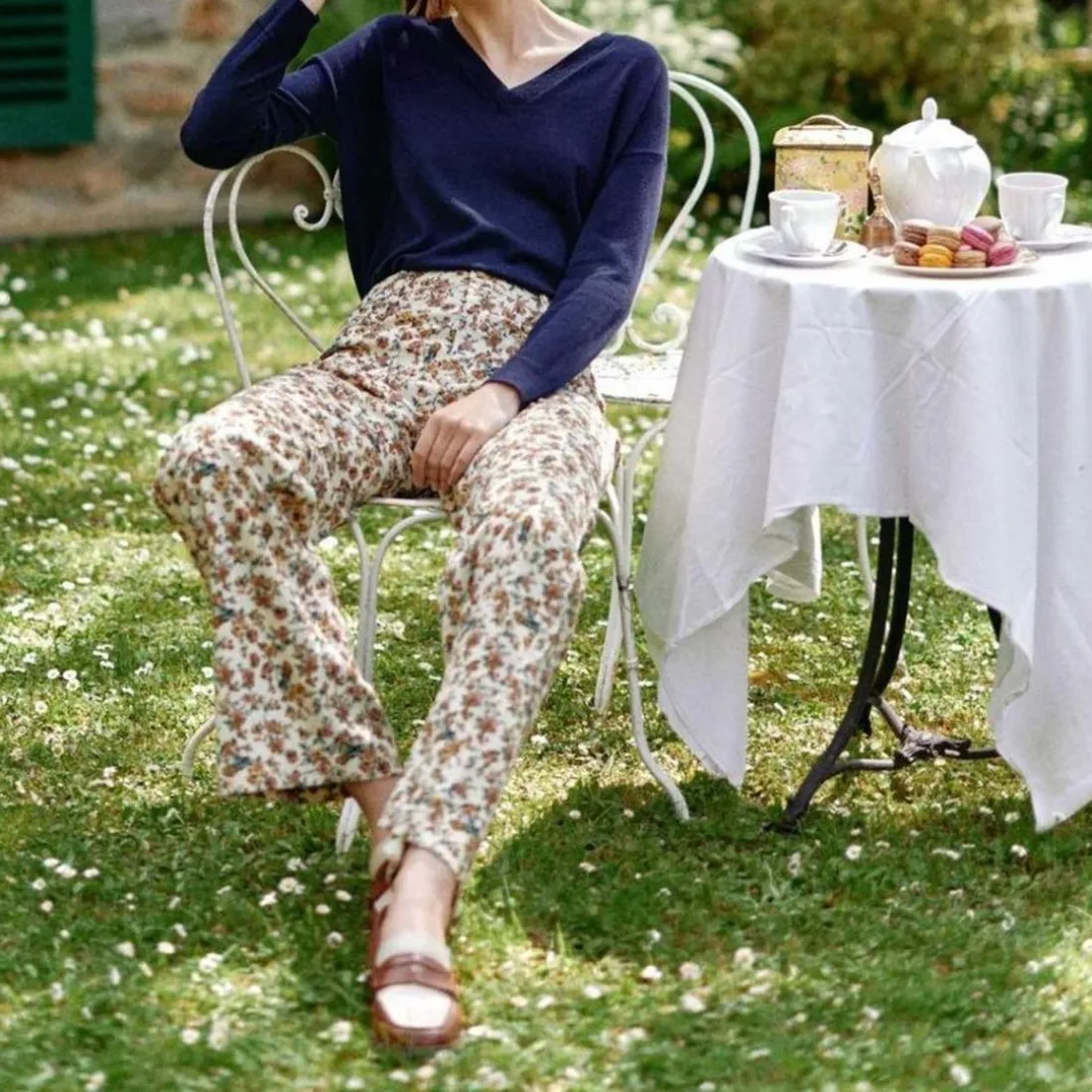 Pantalon floral SONNY VELOURS multicolore