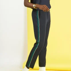 Pantalon fluide à bandes Carlos bleu marine