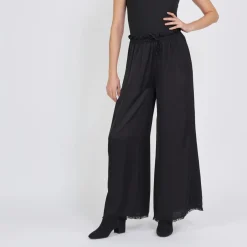 Pantalon fluide large mélange soie Jen