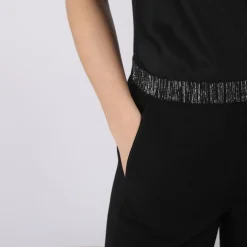 Pantalon fluide noir élastique argent Charly