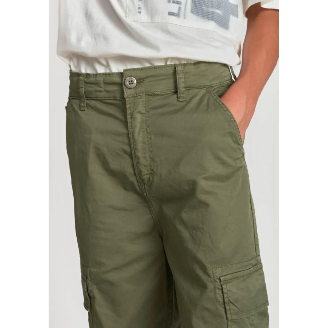 Pantalon garçon, cargo TRITON kai Jarl kaki en coton
