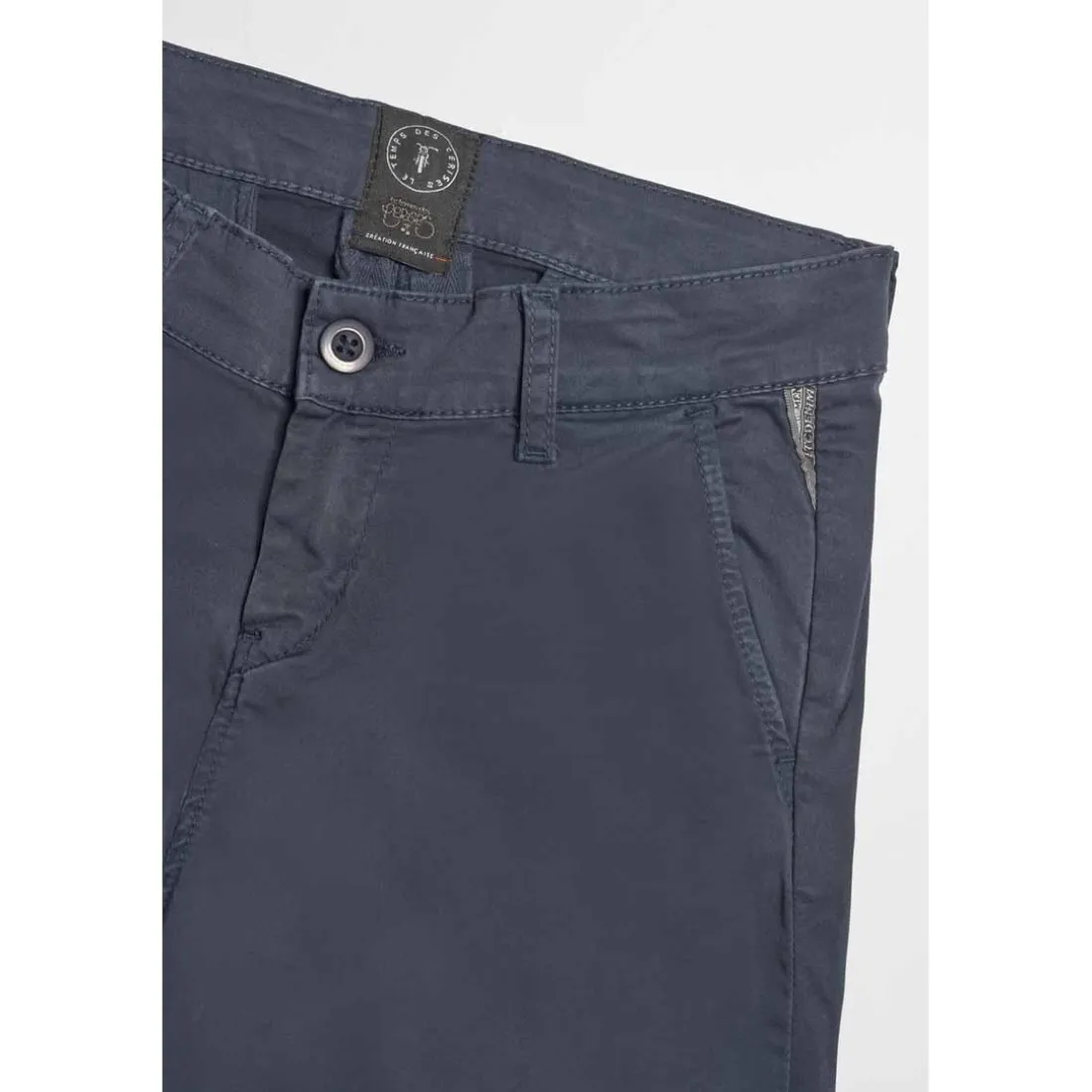 Pantalon garçon, chino Jasbo bleu nuit en coton