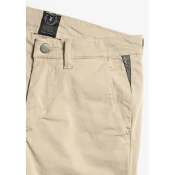 Pantalon garçon, chino Jasbo beige sable blanc en coton