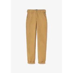 Pantalon garçon, chino Jogg Kurty latte blanc en coton