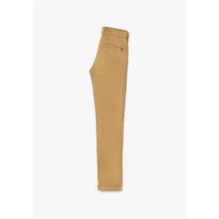 Pantalon garçon, chino Jogg Kurty latte blanc en coton