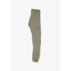 Pantalon garçon, Patos tapered arqué kaki vert en coton