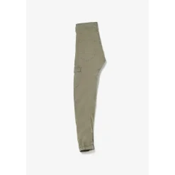 Pantalon garçon, Patos tapered arqué kaki vert en coton
