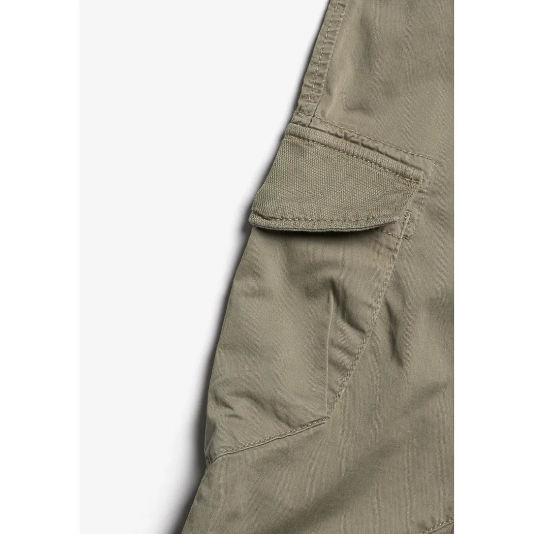 Pantalon garçon, Patos tapered arqué kaki vert en coton