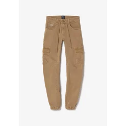 Pantalon garçon, Tobati tapered latte blanc en coton