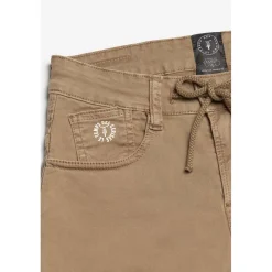 Pantalon garçon, Tobati tapered latte blanc en coton