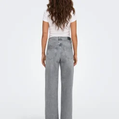 Pantalon Jean Taille Haute ONLJUICY - Gris en coton Zara