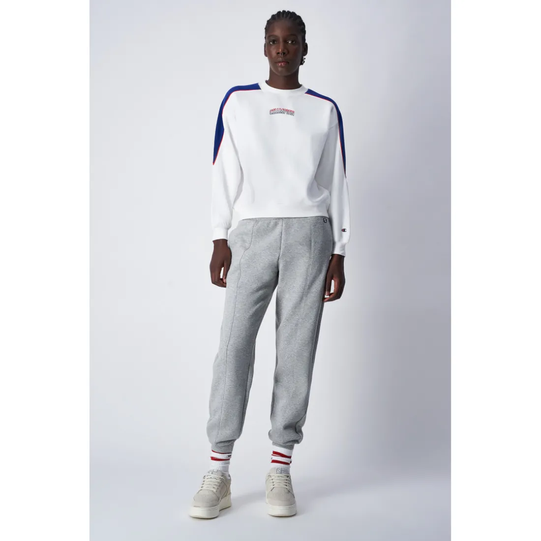 Pantalon jogging côtelé gris