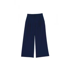 Pantalon Large MIRAZIO bleu marine en coton