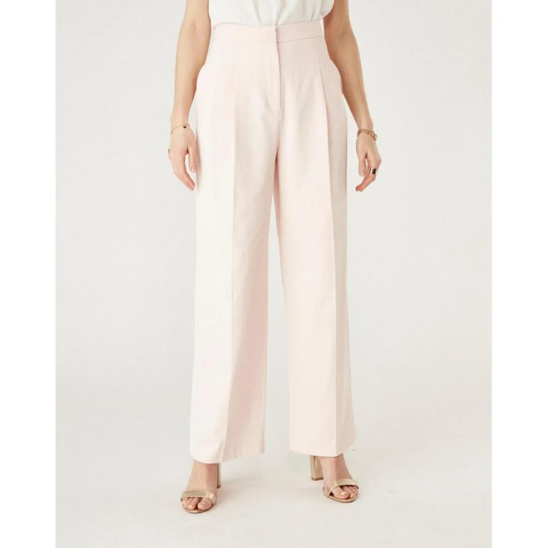 Pantalon large rose