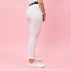 Pantalon élastique coupe 5 poches femme - ÉCRU blanc