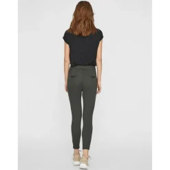 Pantalon Loose Fit Taille moyenne vert en viscose Maia