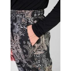 Pantalon loose, large BULBIZA noir Xia en viscose