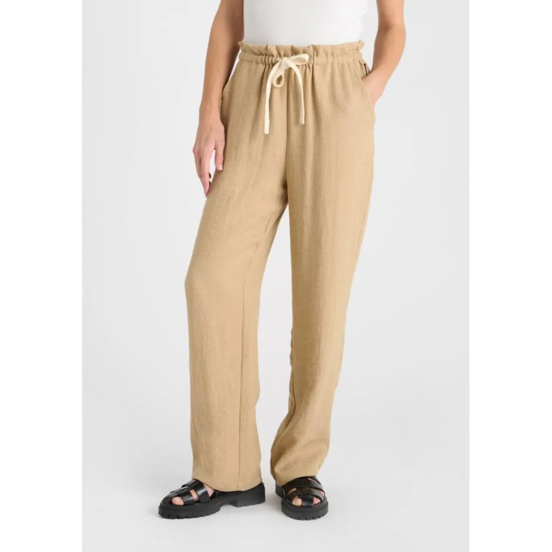 Pantalon loose, large CANCUN beige Maya